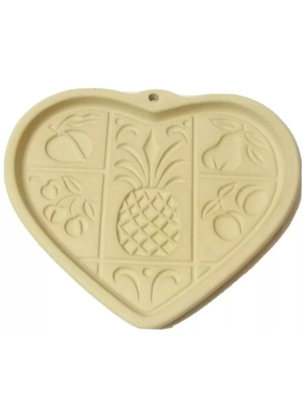 Pampered Chef Heart Cookie Mold Stoneware Vintage Retired 5"